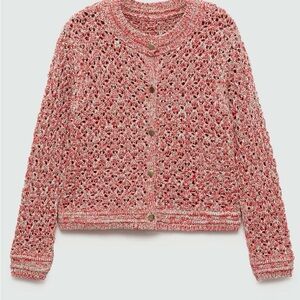 NWT Mango Pink and Cream Knit Sweater